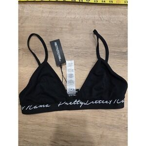 PRETTYLITTLETHING MAMA Black MaternityTriangle Bralette Bra UK 10‎ US 6 NWT